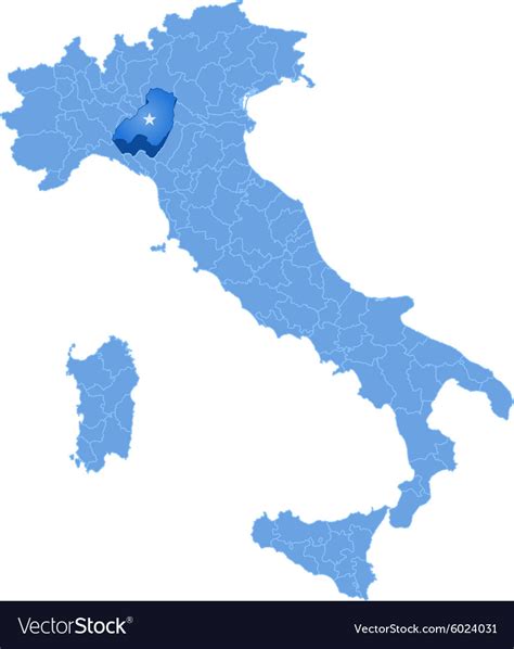 Mappa dell'Italia con Parma evidenziata