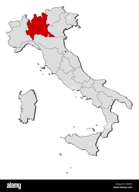 Mappa Italia con Milano e Torino evidenziate