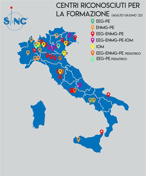 Mappa dei centri di formazione giovanile in Italia
