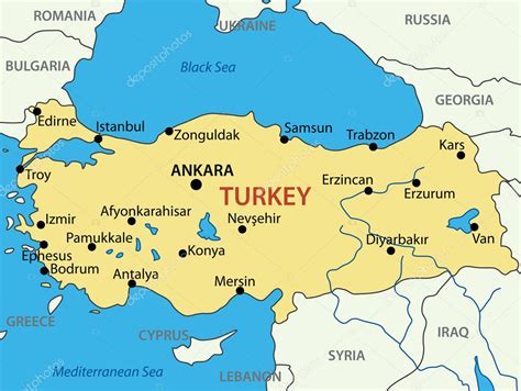 Mappa della Turchia con evidenziata Ankara (sede del Gençlerbirliği)