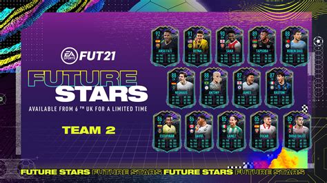 Grafico con i nomi di alcuni giocatori Future Stars FIFA 21
