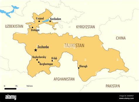 Mappa del Tagikistan con evidenziate le principali città calcistiche