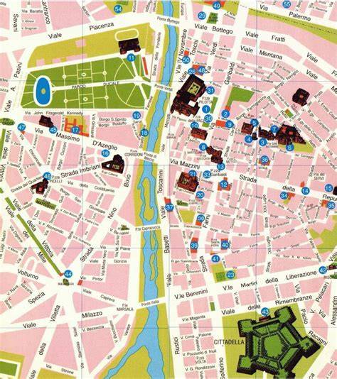 Mappa di Parma con evidenziata la zona di Strada Argini