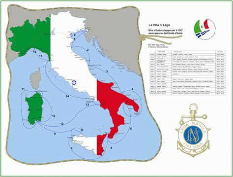 Mappa delle Sezioni della Lega Navale Italiana in Italia