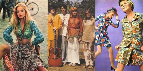 Collage di capi di abbigliamento vintage degli anni '60, '70 e '80.