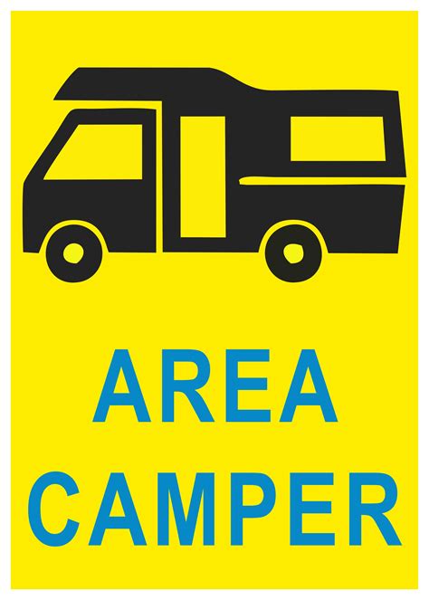 Esempio di cartello segnaletico per area sosta camper