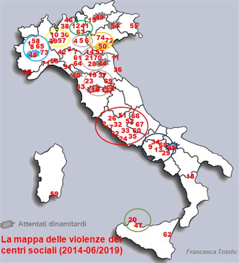 Mappa dei centri sociali autogestiti di Bologna