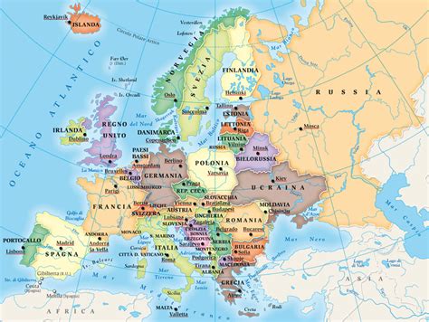 Mappa dell'Europa con le destinazioni potenziali di Vlahovic