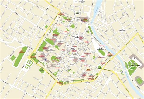 Mappa di Prato con evidenziate le aree culturali