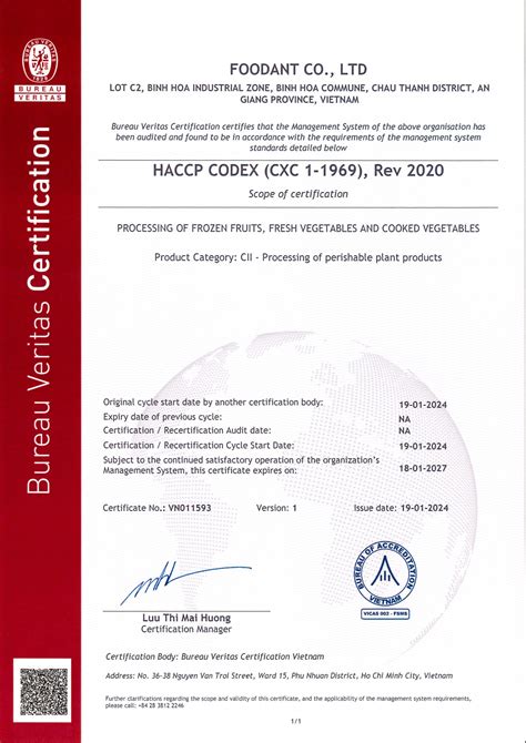 Certificato HACCP
