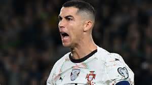 Cristiano Ronaldo durante un'intervista post-partita