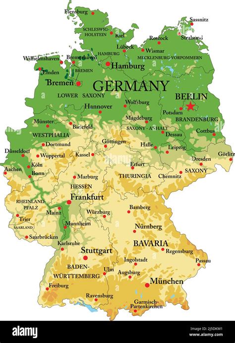 Mappa della Germania con evidenziate le città sede di squadre di Bundesliga