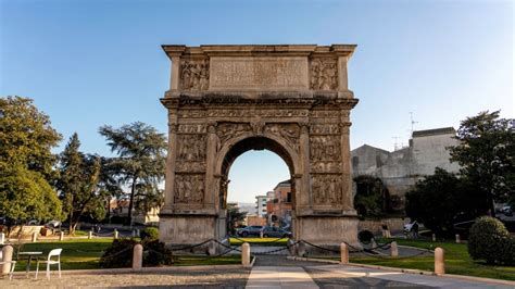 Mappa di Benevento con la posizione dell'Arco di Traiano