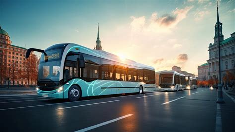 Flotta di autobus moderni in una città italiana