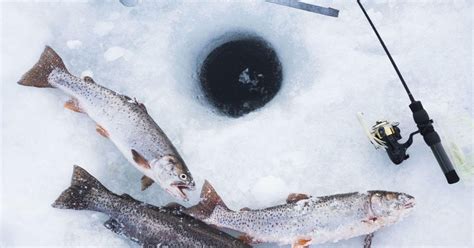 Attività di pesca sul ghiaccio in Alaska