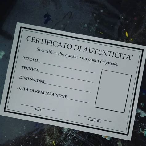 Certificato di autenticità Beckett