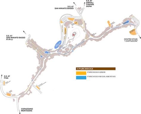 Mappa di San Miniato con le principali fermate degli autobus