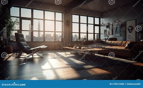 Interno di un lussuoso appartamento a Chelsea con vista sulla città