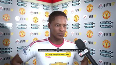 Schermata di gioco di FIFA 17 con Alex Hunter