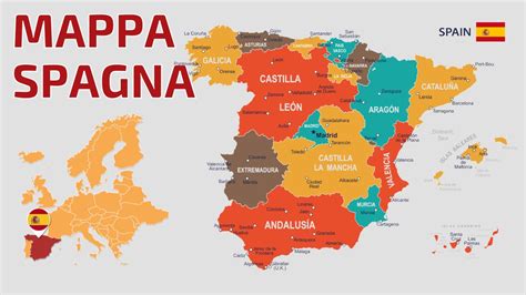 Mappa della Spagna con evidenziate le comunità autonome rappresentate in La Liga