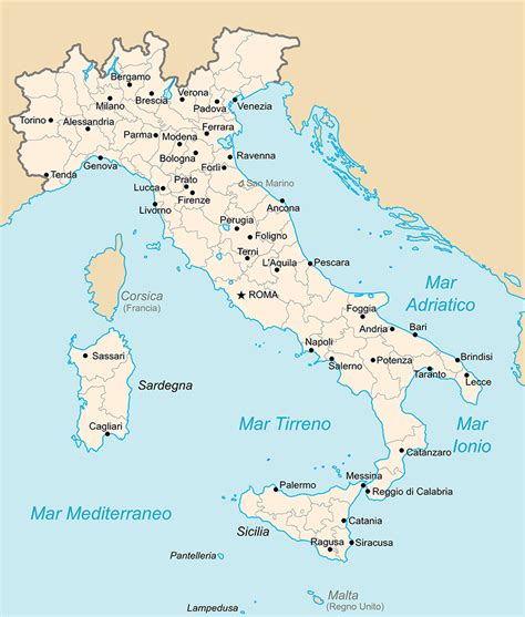 Mappa dell'Italia con evidenziate le città dove Osvaldo ha giocato