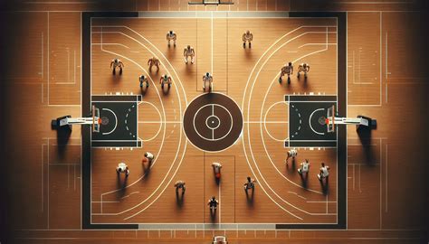 Campo da basket con giocatore in azione