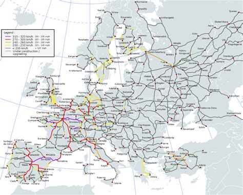 Mappa ferroviaria Europa