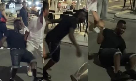 Mario Balotelli che cade ubriaco per strada