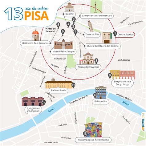 Mappa di Pisa con indicate le sale cinematografiche