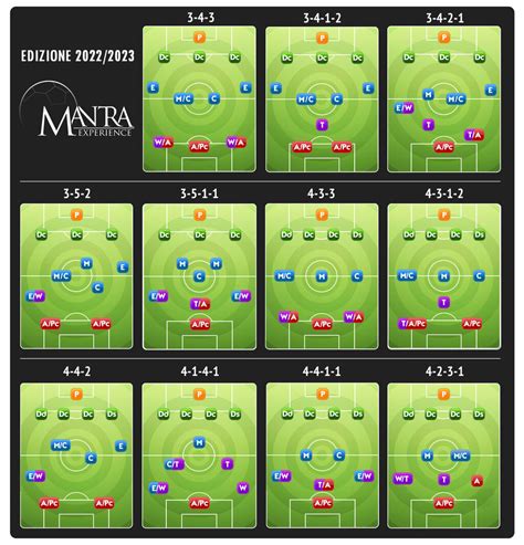 Infografica sui moduli di gioco più utilizzati in Fantagazzetta