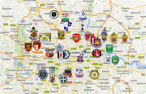 Mappa dell'Inghilterra con evidenziate le città delle squadre di Premier League