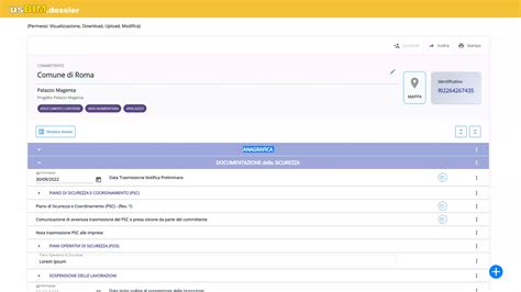 Interfaccia del portale Check per la gestione del cantiere