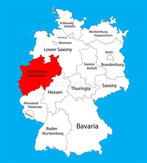 Mappa della Renania Settentrionale-Vestfalia con evidenziate Dortmund e Gelsenkirchen