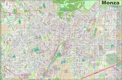Mappa di Monza con i punti di interesse delle attività commerciali