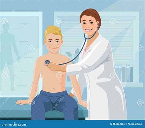 Illustrazione di un dottore che visita un paziente