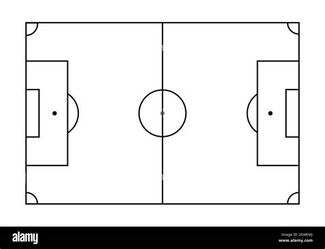 Vettoriale stilizzato di un campo da calcio con enfasi sull'area di rigore