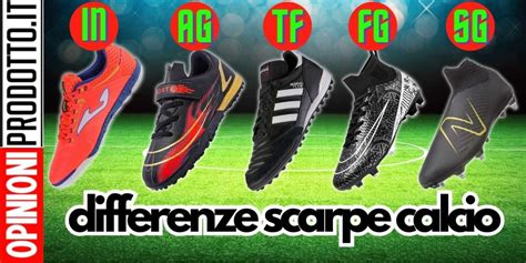 Schema tipi di tacchetti per scarpe da calcio