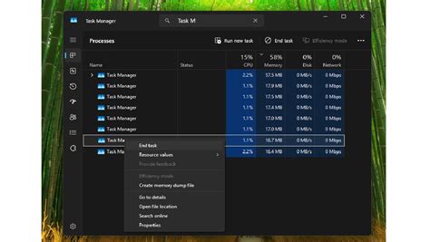 Schermata del Task Manager di Windows
