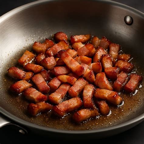 Padella con guanciale che rosola