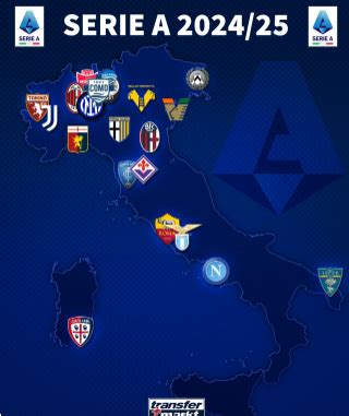 Mappa dei principali stadi di Serie A in Italia