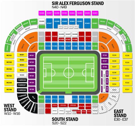 Mappa dello stadio Old Trafford