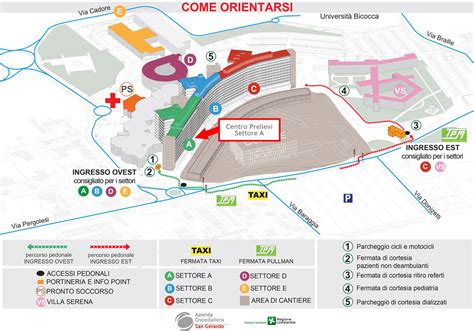 Mappa dell'Ospedale San Gerardo di Monza