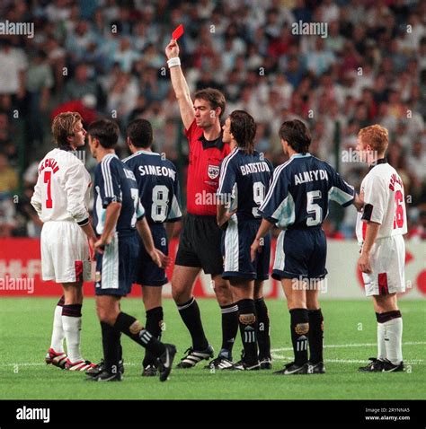 David Beckham durante i Mondiali del 1998