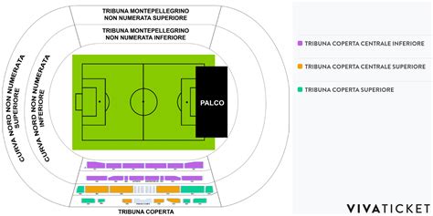 Interfaccia dell'Official Ticket Shop con opzioni di acquisto e mappa dello stadio