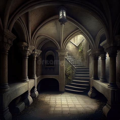 Interno di un castello storico con allestimento per un ricevimento nuziale