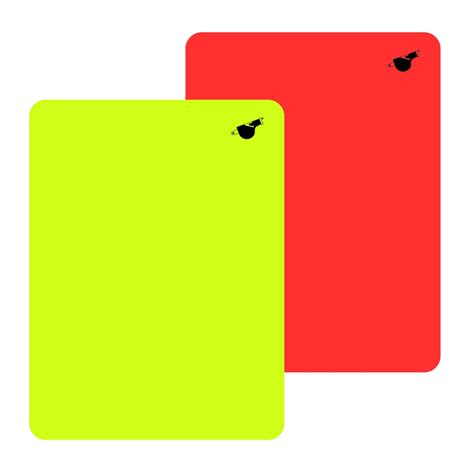 Cartellini arbitro di diverse forme e colori