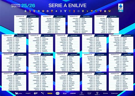 Calendario Serie A con partita Inter-Fiorentina evidenziata