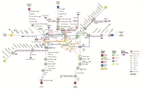 Mappa del sistema di trasporto pubblico di Dortmund