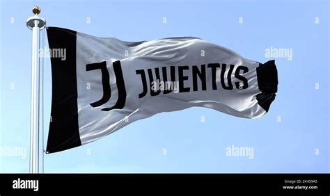 Dettaglio della scritta Juventus su una bandiera