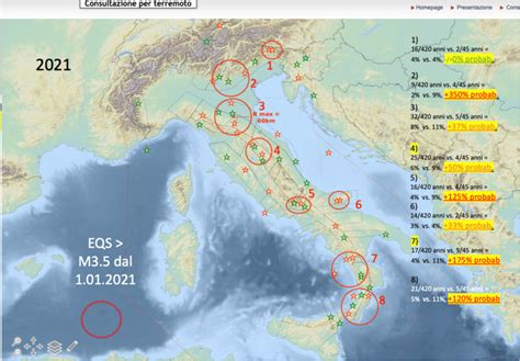 Mappa geologica dell'Italia con evidenziate le aree potenzialmente ricche di oro